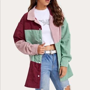 🟪COLOR BLOCK 🟩 BUTTON DOWN SHIRT